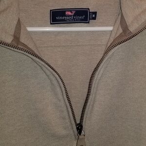 Vineyard Vines Men's Tan Zip-Up Sweater
